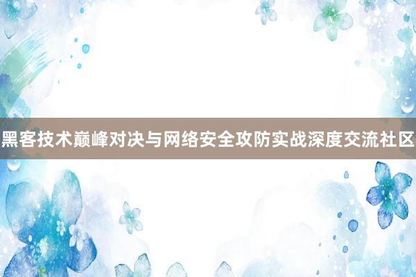 黑客技术巅峰对决与网络安全攻防实战深度交流社区