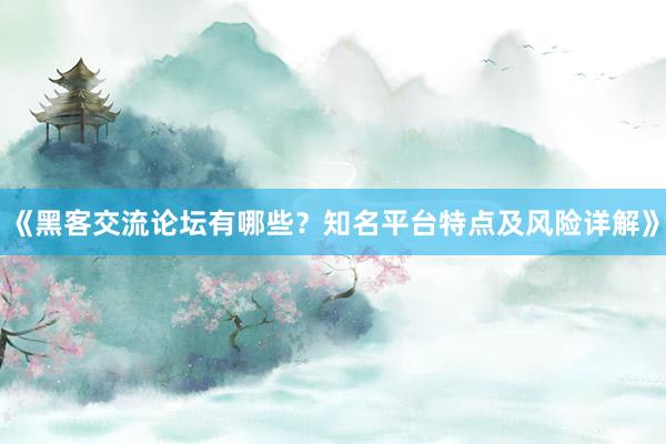 《黑客交流论坛有哪些？知名平台特点及风险详解》